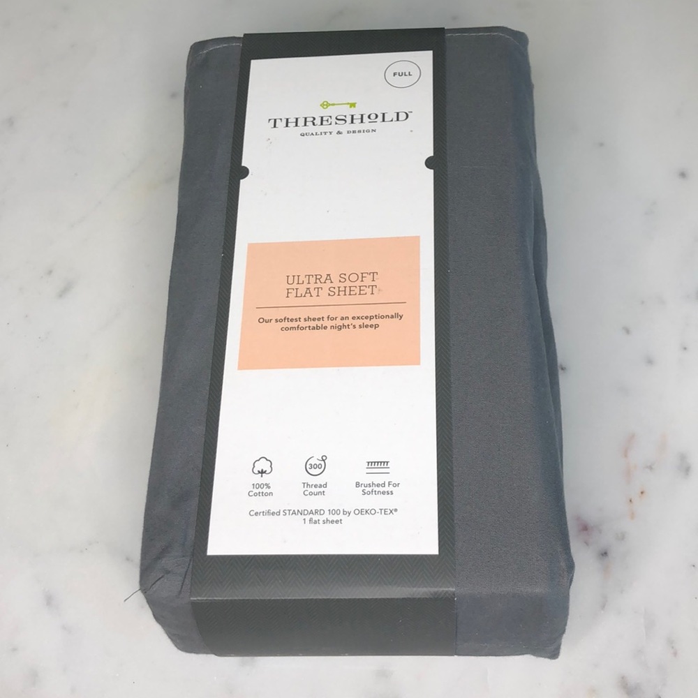 Target Threshold Full Grey Flat Sheet 100% Cotton